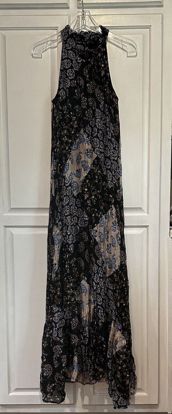 Maeve Anthropologie Dress Women’s Medium Halter Paisley Patchwork Katrina Maxi
